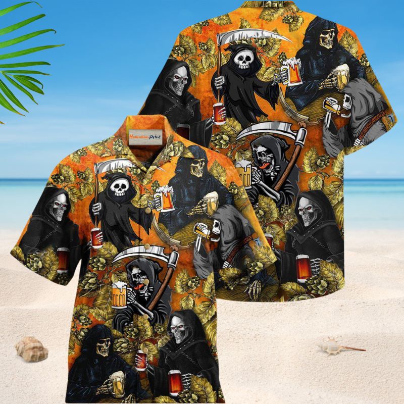 Relaxed Craft Beer Theme Hawaiian Shirt For Tropical Holidays Resort Trips And Everyday Summer Style