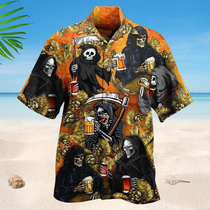 Relaxed Craft Beer Theme Hawaiian Shirt For Tropical Holidays Resort Trips And Everyday Summer Style