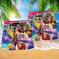 Rhino Painting Colorful Style Hawaiian Print Beach Shorts For Animal Lover Vacation Wear