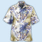 Tropical Rhino Leaf Hawaiian Shirt Artwork View For Weekend Travel And Beach Style