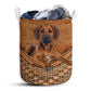 Rhodesian Ridgeback Dog Rattan Texture Laundry Basket For Bathroom Bedroom Storage