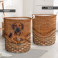 Rhodesian Ridgeback Dog Rattan Texture Laundry Basket For Room Home Organizer