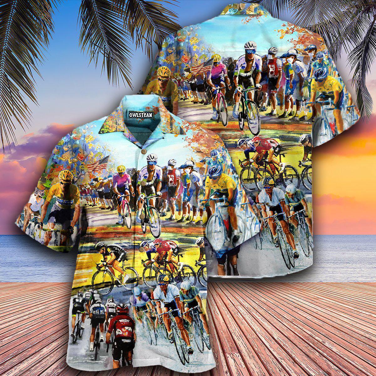 Bicycle Ride End Hawaiian Shirt Design Detail For Sunny Adventures And Casual Wear