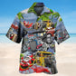 Riding Hot Rod Holiday Hawaiian Shirt For Holiday Parties, Tropical Vacations, And Festive Gift Giving