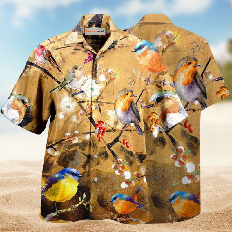 Robin Bird Hawaiian Shirt For Hobby Lovers, Coastal Trips, And Relaxed Everyday Wear