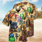Robot Soft Hearts Hawaiian Shirt For Summer Vacation, Beach Travel, And Casual Wear