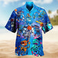 Robotic Creative Pattern Hawaiian Shirt For Island Vacations, Resort Wear, And Relaxed Seasonal Style