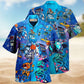 Robotic Creative Pattern Hawaiian Shirt For Island Vacations, Resort Wear, And Relaxed Seasonal Style