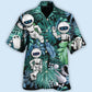 Tropical Robot Leaf Excited Hawaiian Shirt Design Detail For Sunny Adventures And Casual Wear