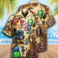 Robot Hawaiian Shirt With All Over Print For Tropical Parties Vacation Travel And Casual Summer Style