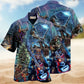 Rock Party Skulls Hawaiian Shirt For Coastal Travel, Casual Events, And Comfortable Summer Wear