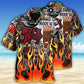 Flame Red Music Notes Hawaiian Shirt With All Over Print For Beach Getaways Resort Outings And Thoughtful Gifting