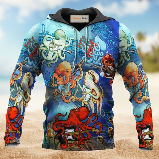Rocktopus Music Octopus Hoodie For Studio Life Casual Travel And Everyday Comfort