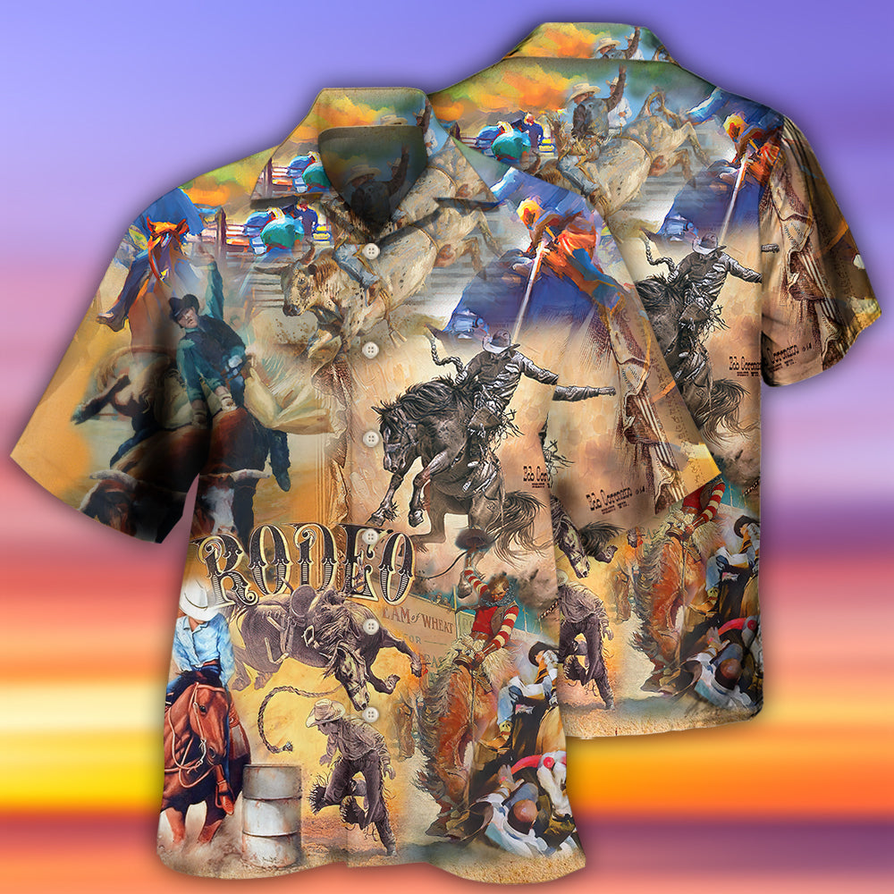 Vintage Classic Cowboy Rodeo Hawaiian Shirt For Beach Parties And Weekend Getaways