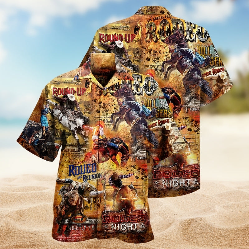 Western Rodeo Hawaiian Shirt For Tropical Holidays, Outdoor Gatherings, And Everyday Comfort