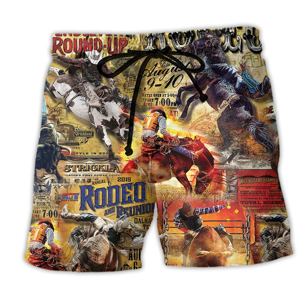 Rodeo Western Spirit Beach Shorts Design Detail For Coastal Escapes And Daily Wear