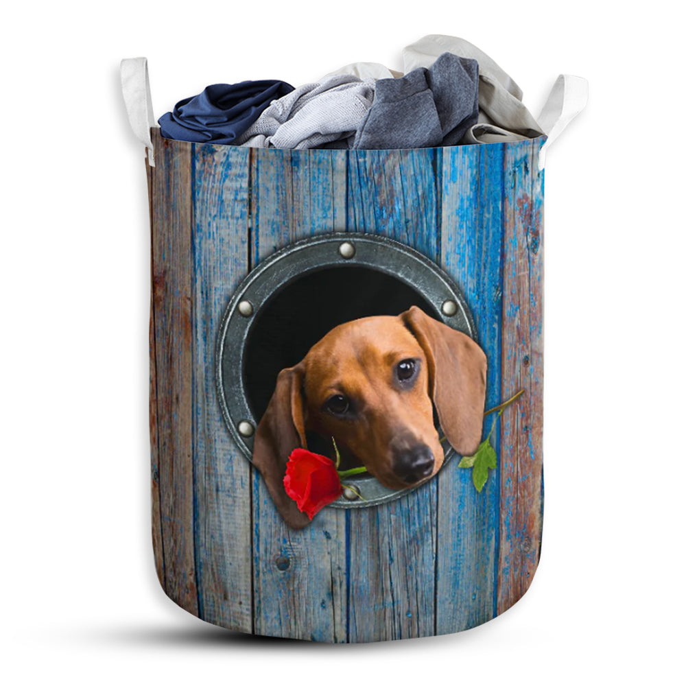 Romantic Dachshund Laundry Basket For Bathroom Bedroom Storage