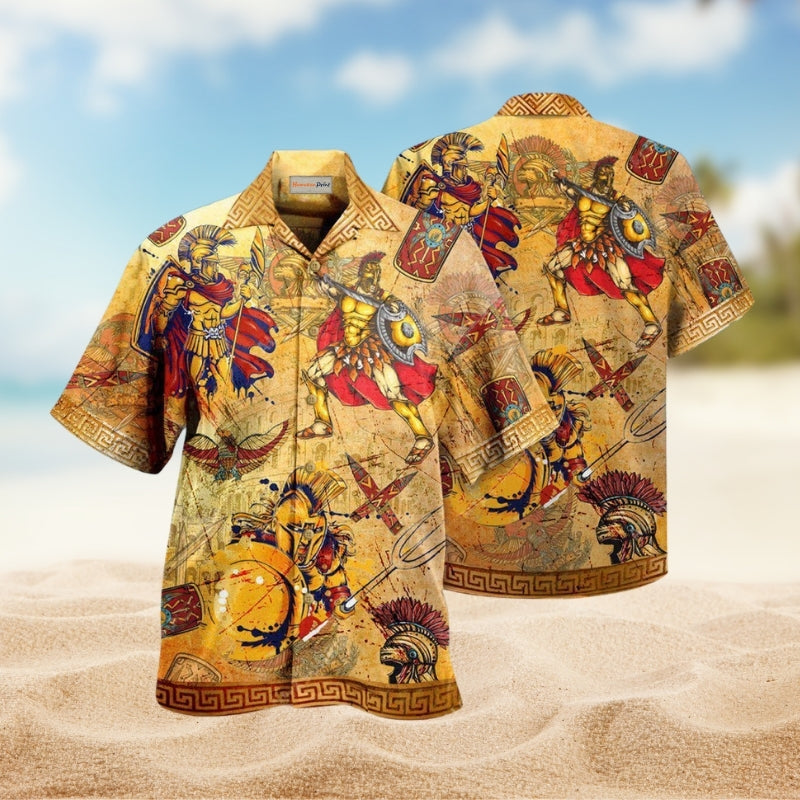 Ancient Roman Warrior Road Hawaiian Shirt For Tropical Holidays Resort Trips And Everyday Summer Style