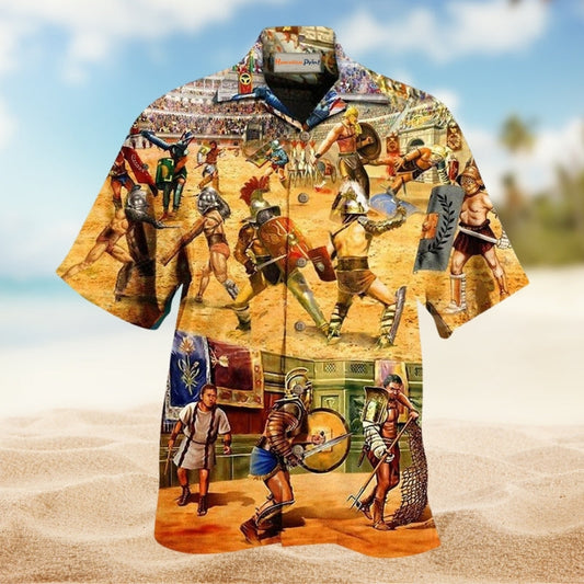 Rome Be A Warrior Not A Worrier Hawaiian Shirt For Summer Vacation Beach Travel And Relaxed Casual Wear