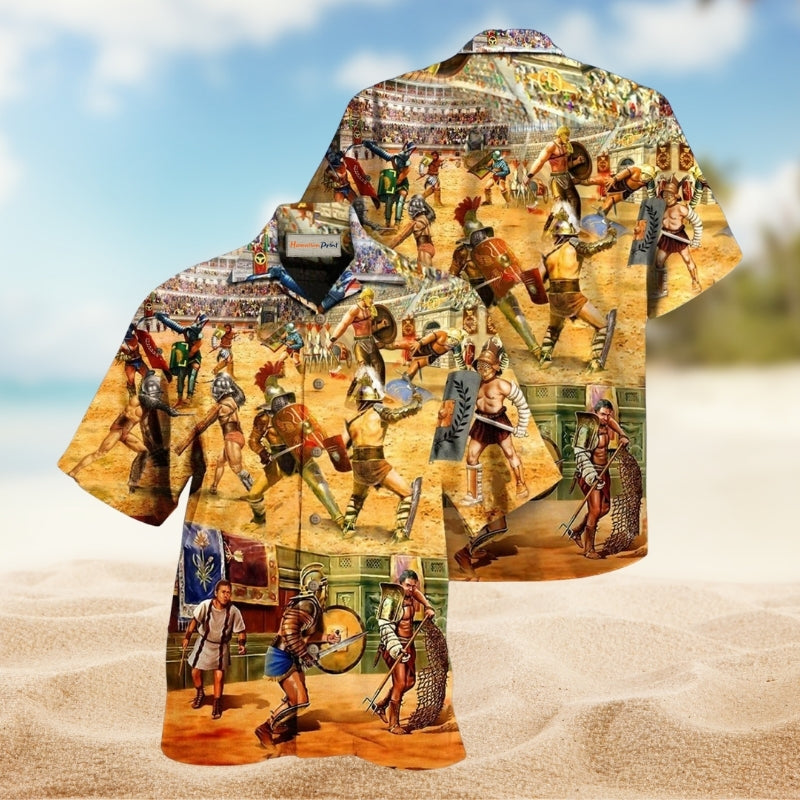 Rome Be A Warrior Not A Worrier Hawaiian Shirt For Summer Vacation Beach Travel And Relaxed Casual Wear