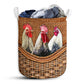 Rooster Rattan Texture Cute Style Laundry Basket For Bathroom Bedroom Storage
