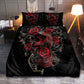 Sugar Skull Rose Flowers Bedding Cover For Gothic Bedroom Decor