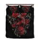 Sugar Skull Rose Flowers Bedding Cover For Gothic Bedroom Decor