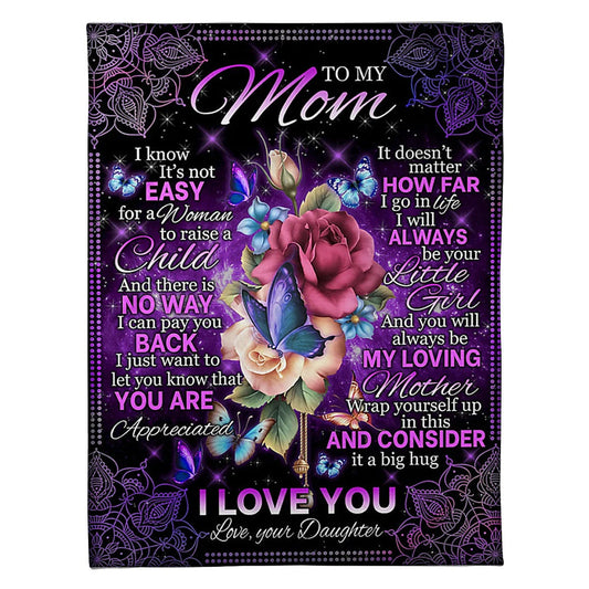 Rose I Loved You My Whole Life Mother Flannel Blanket For Cozy Bedroom Sofa Decor