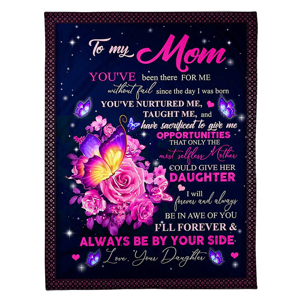 Rose To My Mother Her Daughter Flannel Blanket For Cozy Bedroom Sofa Decor