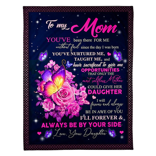 Rose To My Mother Her Daughter Flannel Blanket For Cozy Bedroom Sofa Decor