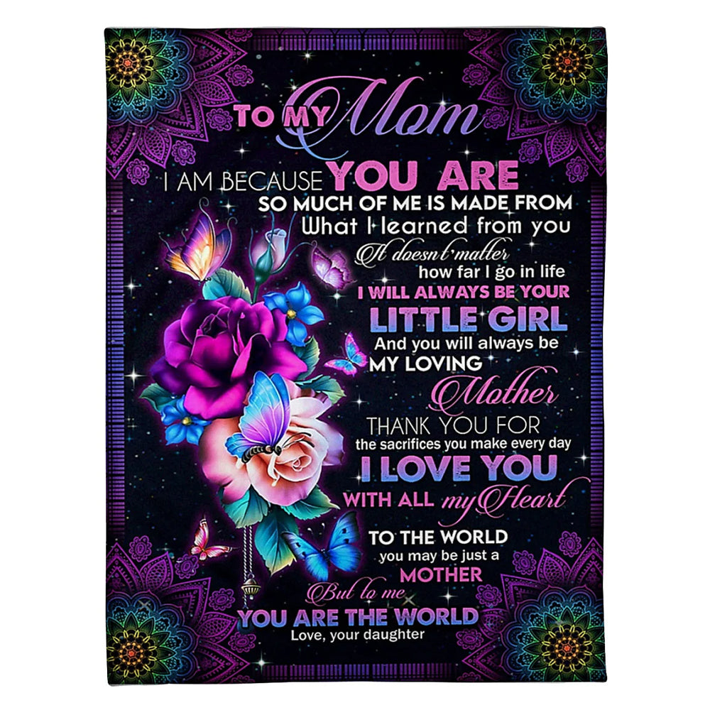 Rose You Will Always Be My Loving Mother Flannel Blanket For Cozy Bedroom Sofa Decor
