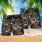 Rottweiler Dog Merry Christmas Holiday Beach Shorts Pattern Detail For Cruise Vacations And Easygoing Coastal Style