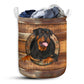 Rottweiler Wood Vintage Style Laundry Basket For Bathroom Bedroom Storage
