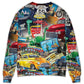 Vintage Highway Road Trip Puzzle Sweater For Car And Motorcycle Events Travel And Distinctive Styling