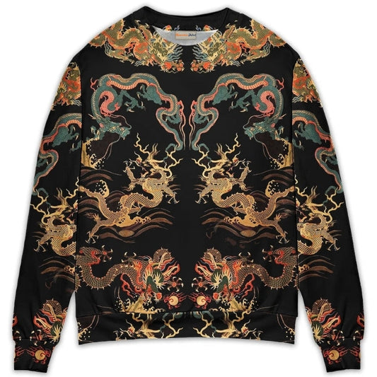 Royal Chinese Dragon Sweater For Casual Wear Travel Parties And Comfortable Seasonal Style