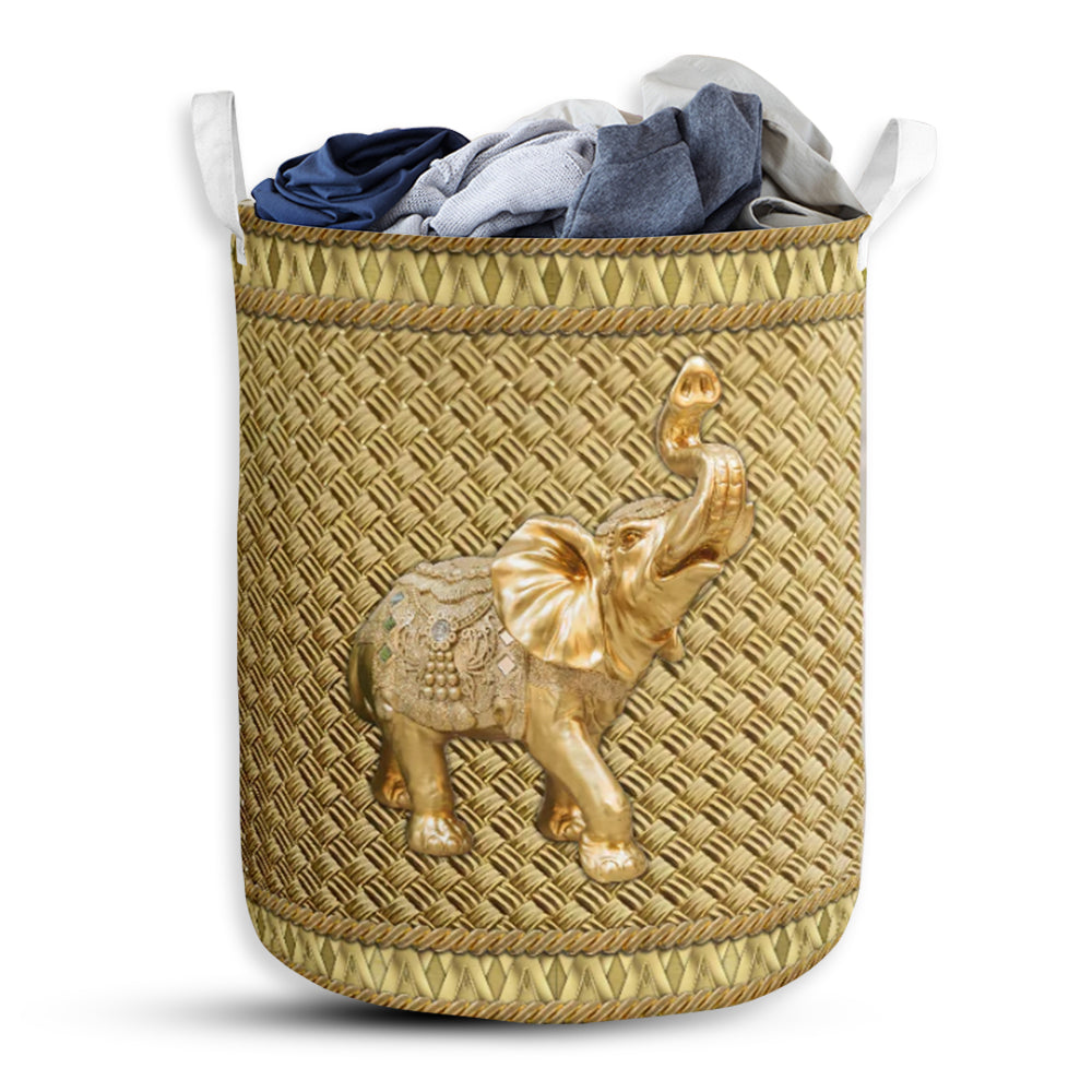 Elephant Royal Yellow Style Laundry Basket For Bathroom Bedroom Storage