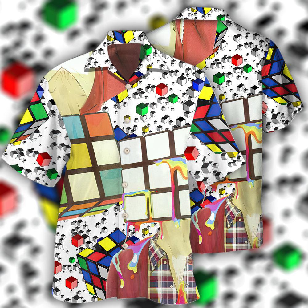 Geometric Puzzle Hawaiian Shirt For Coastal Travel, Casual Events, And Comfortable Summer Wear