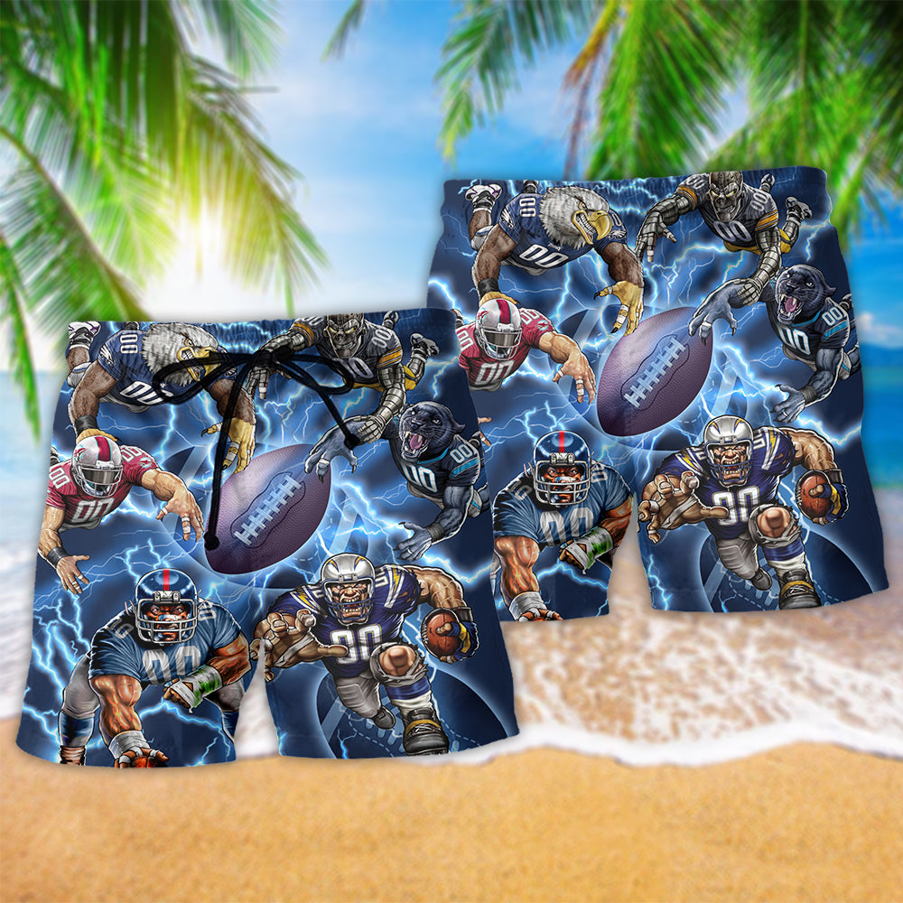 Rugby Lightning Sports Energy Beach Shorts Design Detail For Casual Warm Weather Outfits