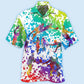 Colorful Rugby Hawaiian Shirt For Active Holidays, Resort Trips, And Warm Weather Gatherings