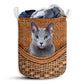 Russian Blue Cat Rattan Texture Laundry Basket For Bathroom Bedroom Storage