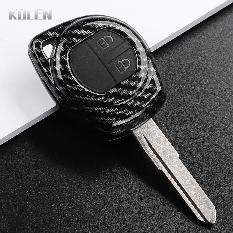 Car Key Cover Compatible with Suzuki SX4 Swift Grand Vitara Ciaz Liana S-Presso Celerio Jimny Jeemny – Carbon Fiber Style