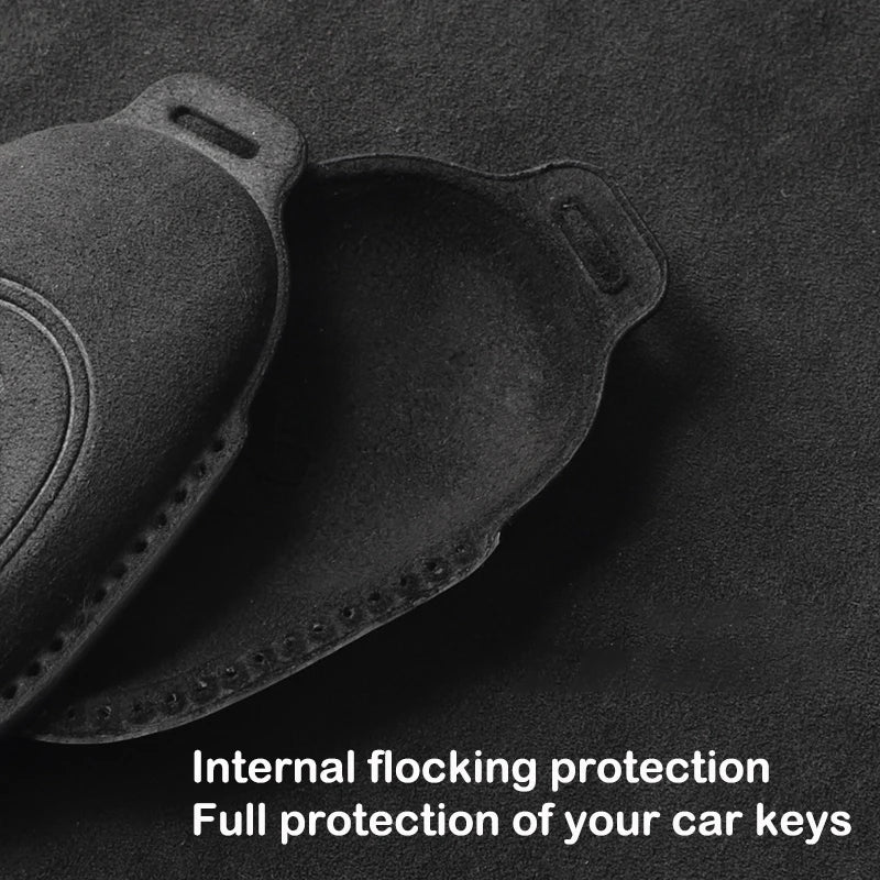 Suede Car Key Fob Cover Compatible with BMW MINI Cooper S, One, JCW, F54, F55, F56, F57, F60, Clubman, Countryman