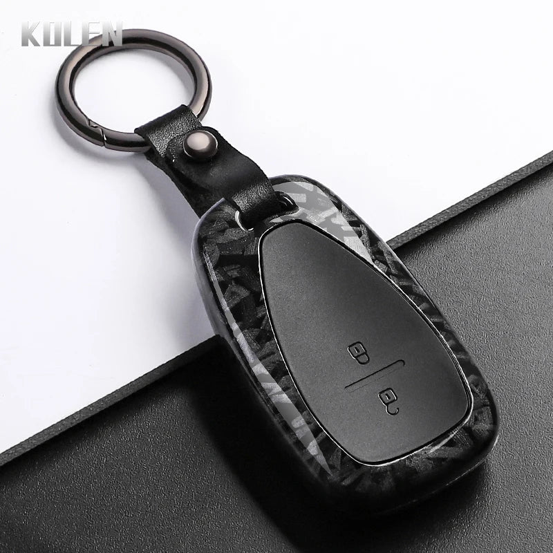 Car Key Cover Compatible with Chevrolet Malibu Blazer Traverse Onix Equinox Volt Bolt Trax Orlando Cruze Spark Camaro – Carbon Fiber Style