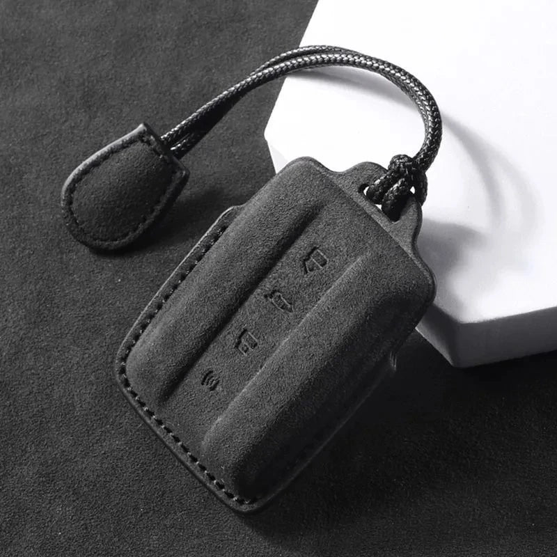 Suede Keyless Car Key Cover Compatible with Great Wall GWM WEY TANK 300 (Tank300), 500 (Tank500)