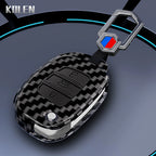 Car Key Cover Compatible with Hyundai Solaris Creta ix25 Kona Tucson Santa Fe Sonata Elantra ix35 i20 HB20 ix45 – Carbon Fiber Style