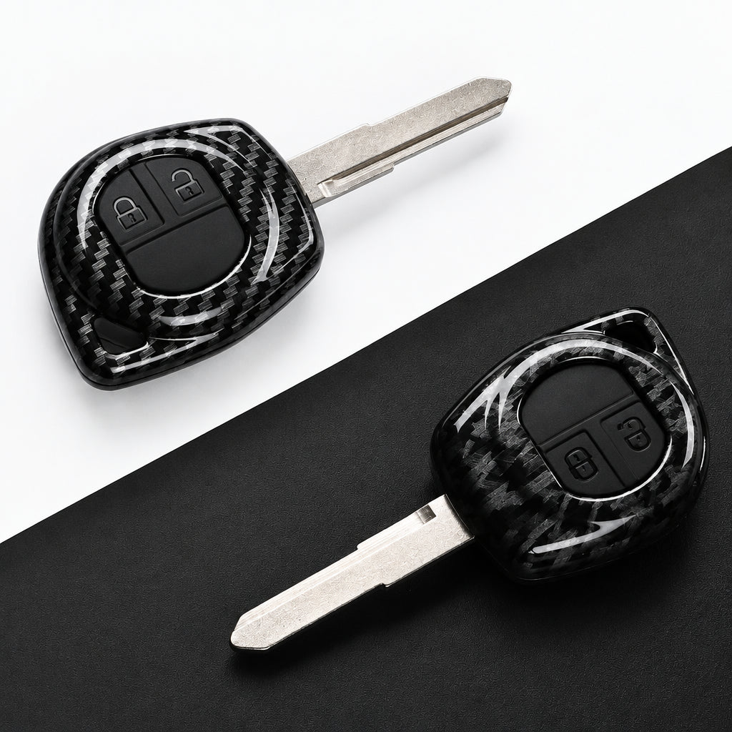 Car Key Cover Compatible with Suzuki SX4 Swift Grand Vitara Ciaz Liana S-Presso Celerio Jimny Jeemny – Carbon Fiber Style