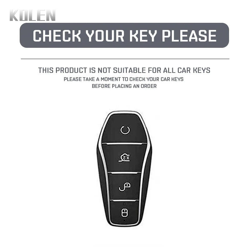 Car Key Cover Compatible with BYD Han EV Tang DM Qin Plus Song Pro Max Yuan Dolphin E2 – Carbon Fiber Style