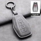 Leather Car Key Cover Compatible with Geely Coolray, X6, Emgrand, Global Hawk, GX7, Atlas, Boyue, NL3, X7, EX7, Kulrey, GT, GC9