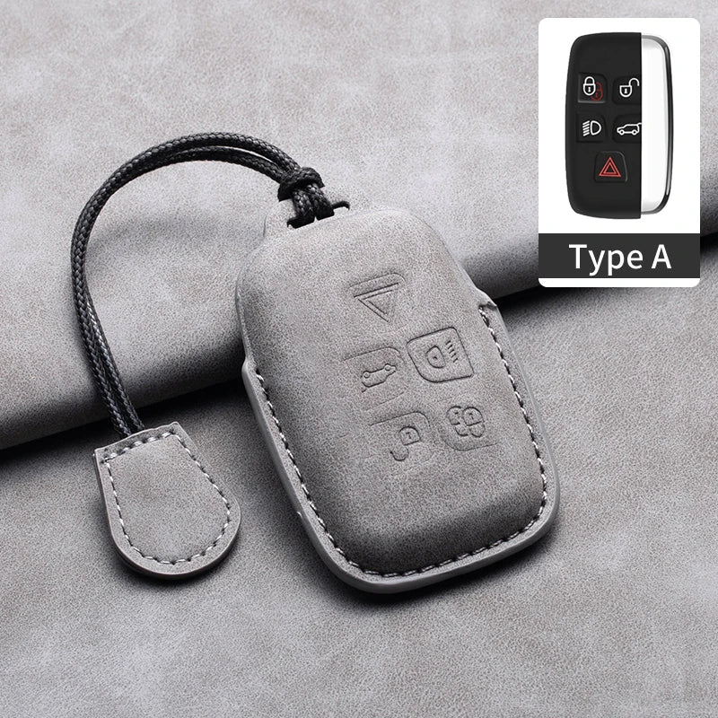 Leather Remote Key Fob Case Compatible with Land Rover Range Rover Sport, Evoque, Freelander