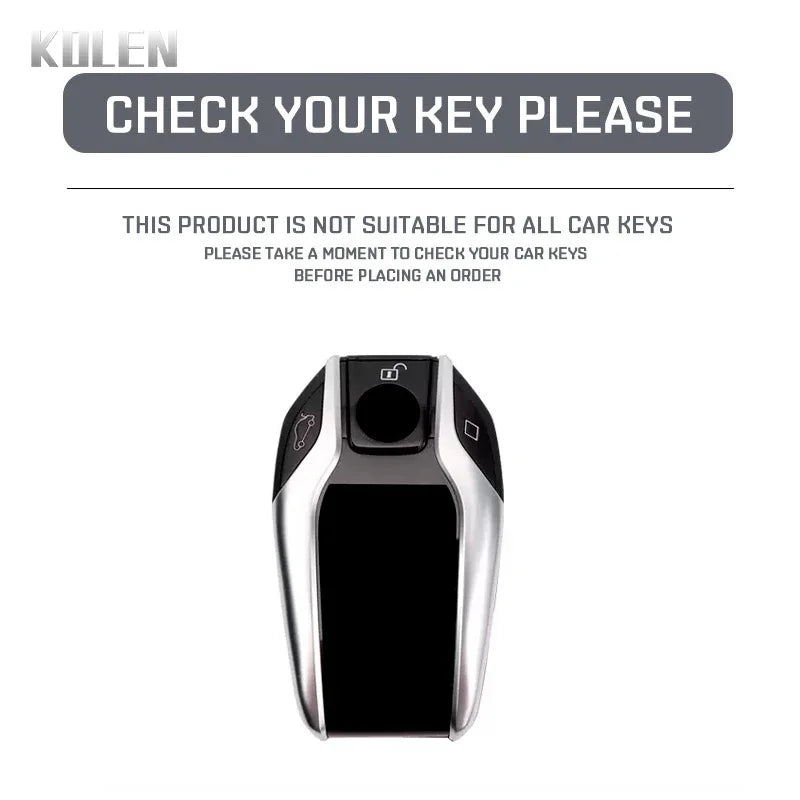 LED Display Key Cover Compatible with BMW G30 G12 G11 G32 G31 5 7 Series i8 I12 I15 G01 X3 X4 G02 G05 X5 G07 X7 – Carbon Fiber Style